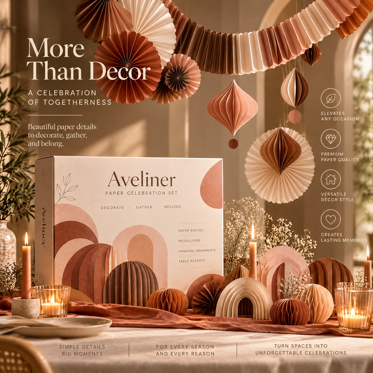 Aveliner™ Minimal Noir Paper Party Set