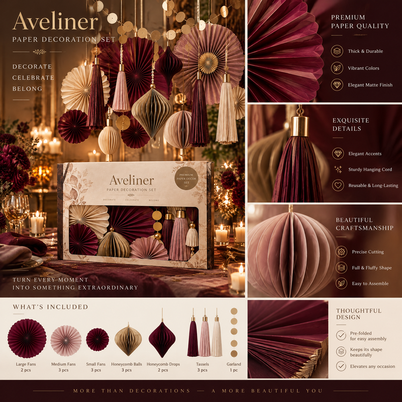 Aveliner™ Ivory Harmony Paper Decoration Set