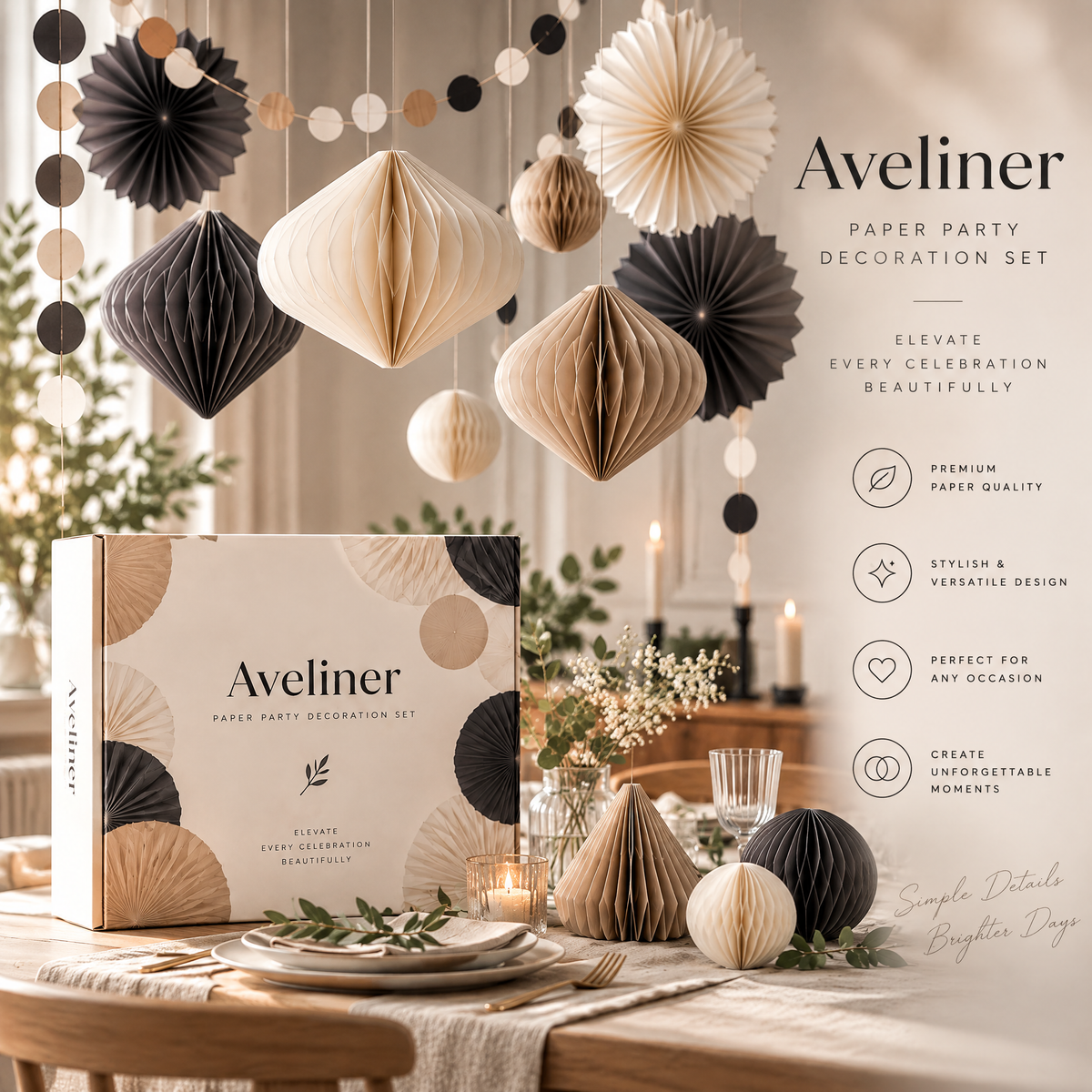 Aveliner™ Lavender Dream Paper Decoration Set