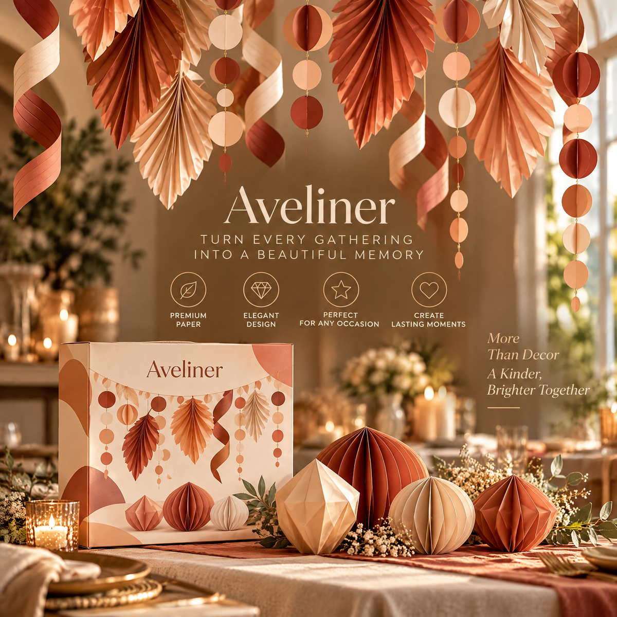 Aveliner™ Heritage Floral Paper Decor Set