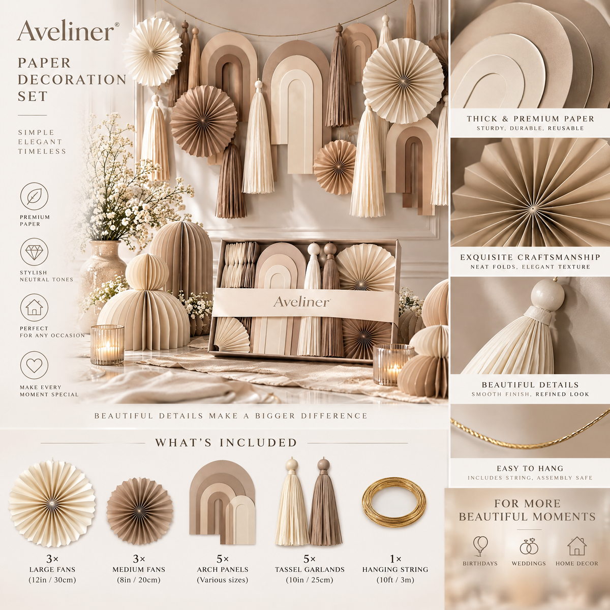 Aveliner™ Warm Earth Arch Decoration Set